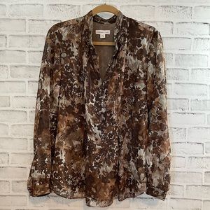 Coldwater Creek Floral Tunic Top Size 18/XL #G129